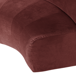 WOOOD Mojo Base eetbank halfronde hoek rugleuning velvet Kastanjebruin