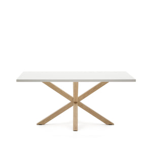 Kave Home Argo eettafel rechthoek 160x100 cm White/Natural