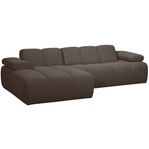 WOOOD Mojo chaise longue bank links bouclé Bruin melange