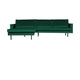 WOOOD Rodeo bank chaise longue links velvet Bosgroen