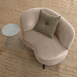 WOOOD Sara lounge fauteuil links velvet Khaki
