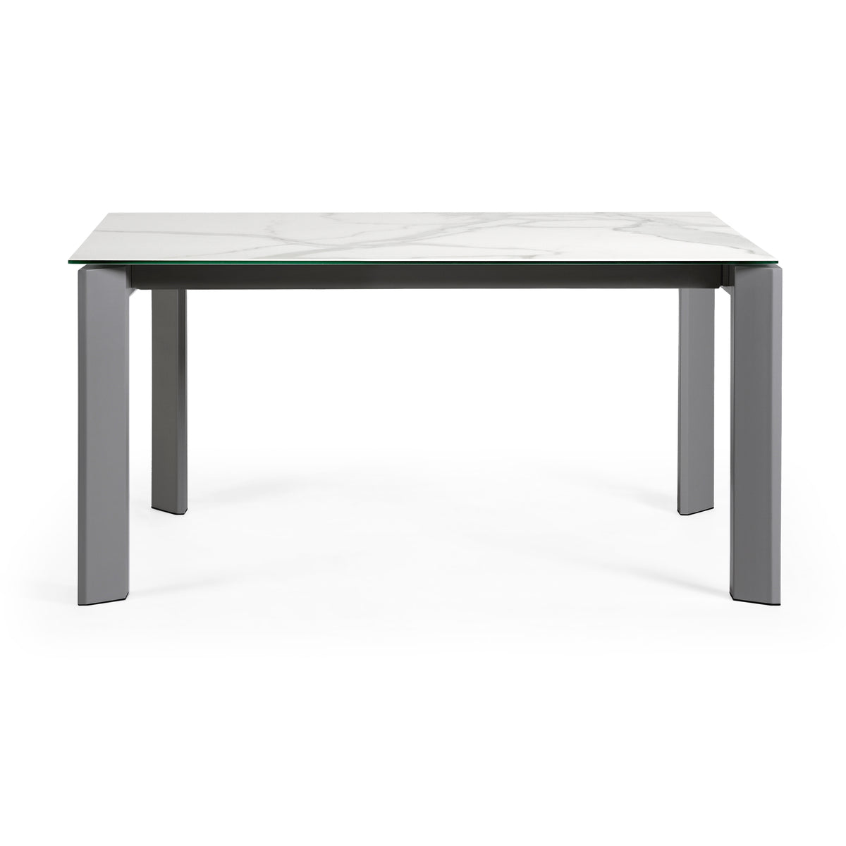 Kave Home Axis eettafel uitschuifbaar 160/220x90 cm Wit/Zwart