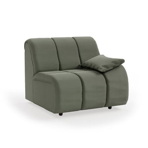 HKliving Wave bank right low arm Linen Army Green