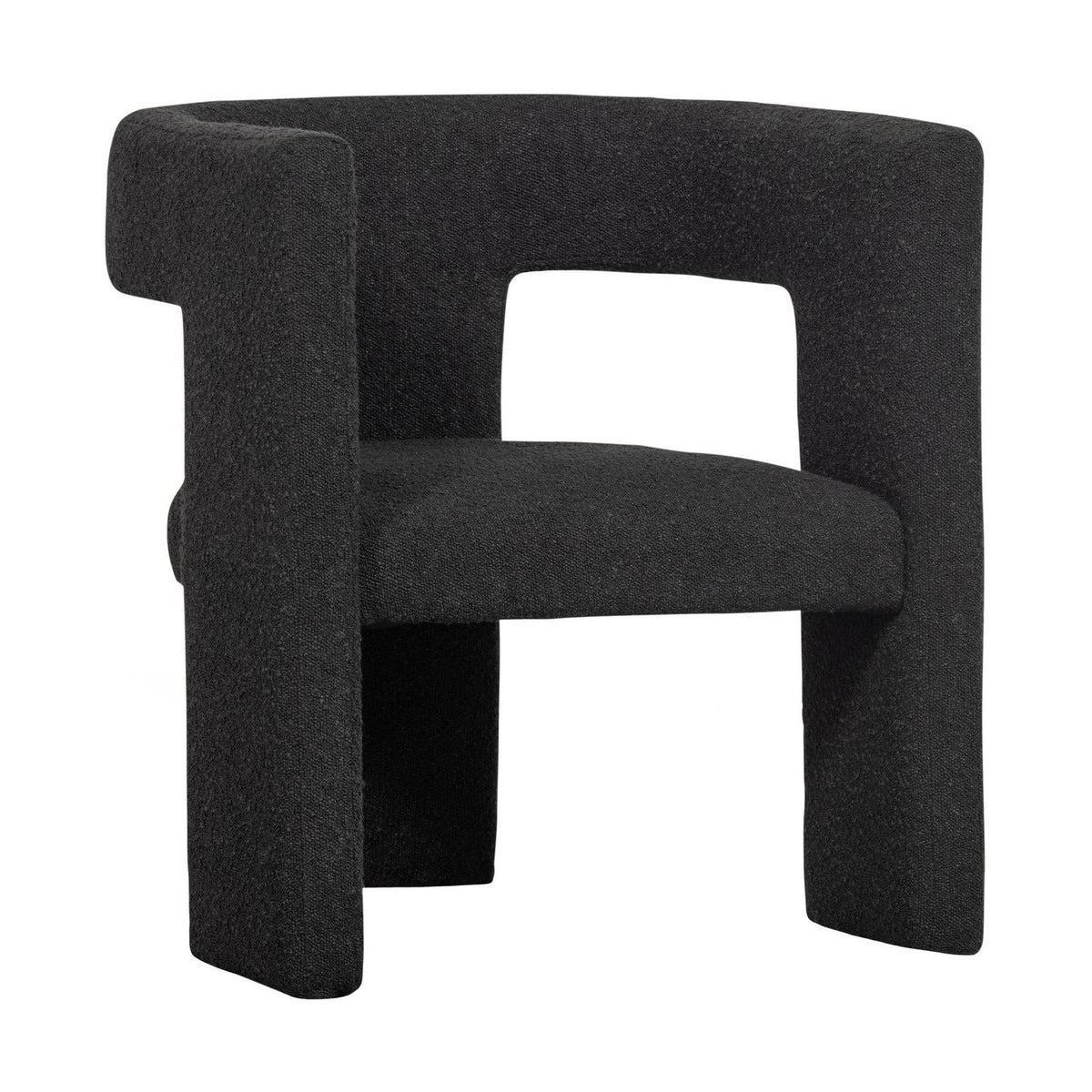 WOOOD Tiwa fauteuil bouclé Donkergrijs