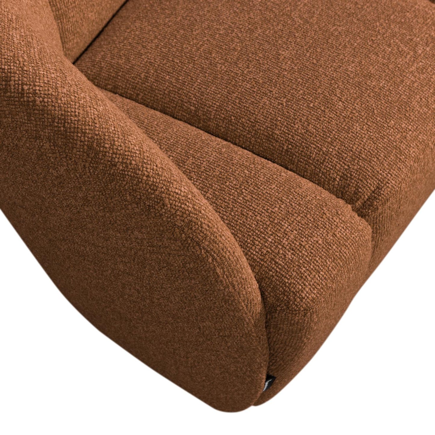 WOOOD Mojo 2-zits bankje arm links bouclé Roestbruin Melange