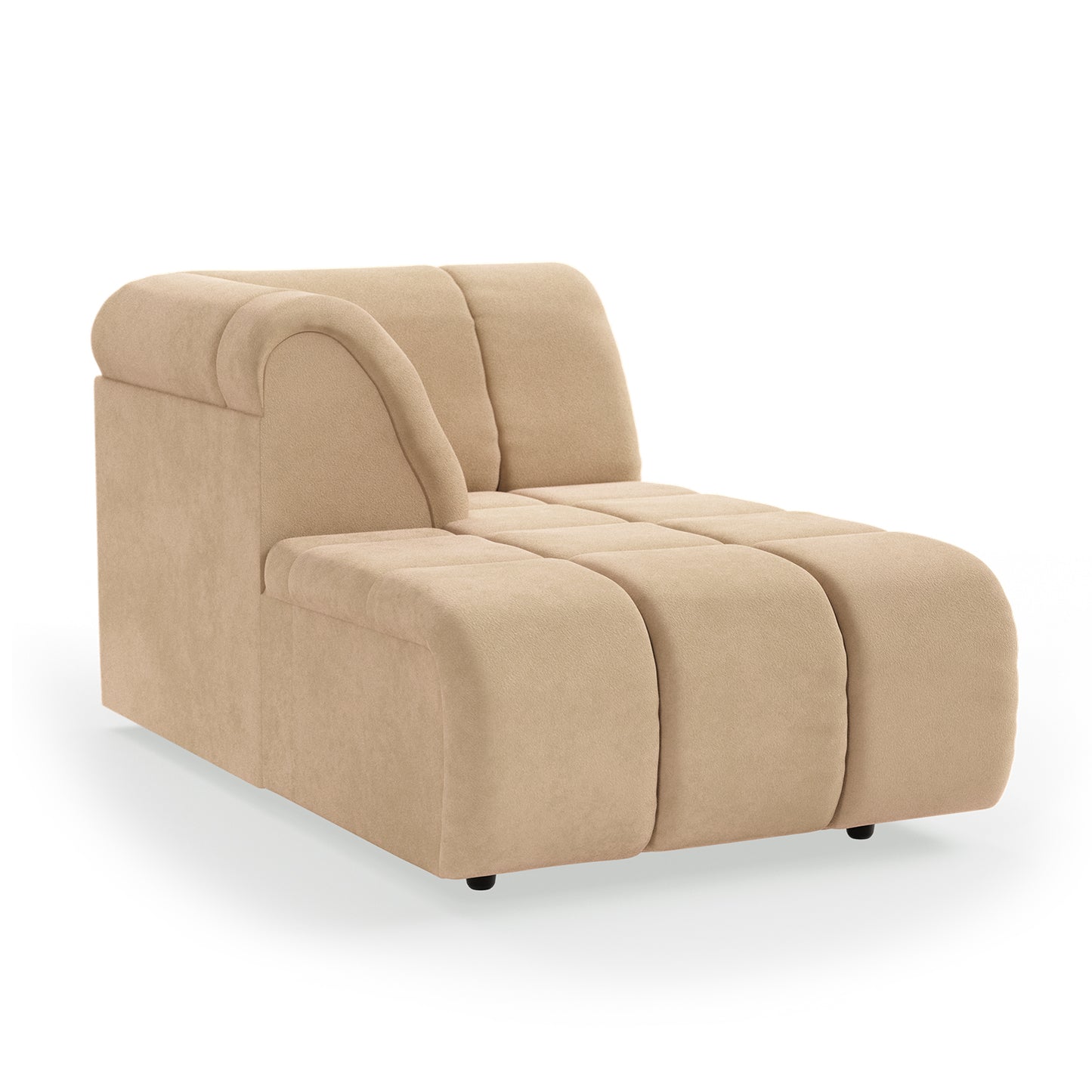 HKliving Wave bank left divan Royal Velvet Cream