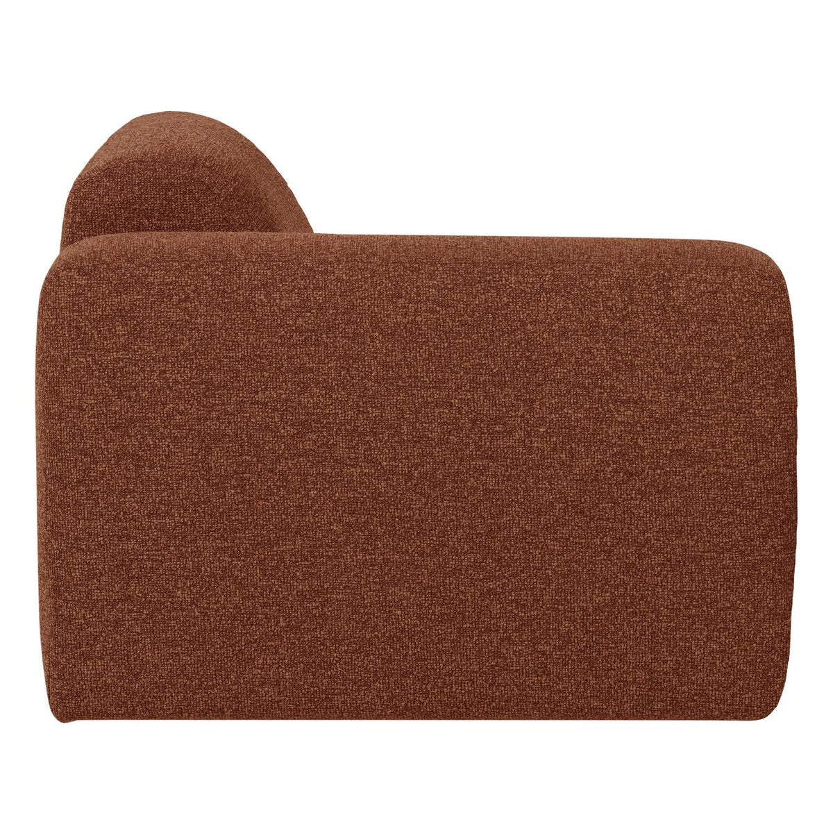 WOOOD Mojo Base 1-zits bank arm links bouclé Roestbruin