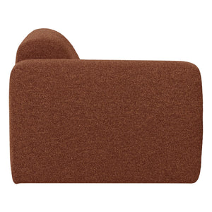 WOOOD Mojo Base 1-zits bank arm links bouclé Roestbruin