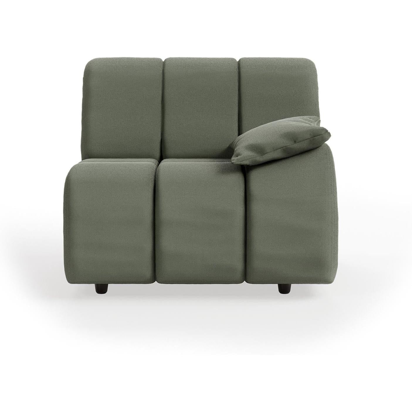HKliving Wave bank right low arm Linen Army Green