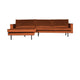 WOOOD Rodeo bank chaise longue links velvet Roest