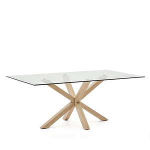 Kave Home Argo eettafel rechthoek 200x100 cm Clear/Natural