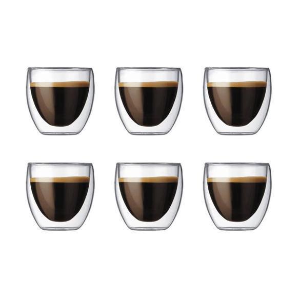 Bodum Pavina espressoglas dubbelwandig 80 ml set van 6 stuks