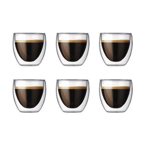Bodum Pavina espressoglas dubbelwandig 80 ml set van 6 stuks