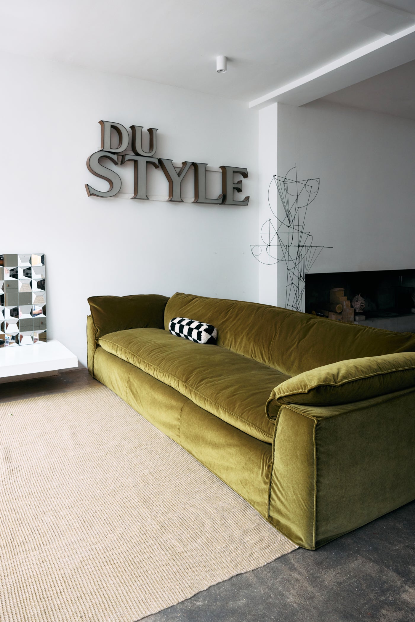 HKliving Nomad bank 305 cm Royal Velvet Olive