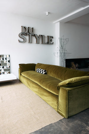HKliving Nomad bank 305 cm Royal Velvet Olive