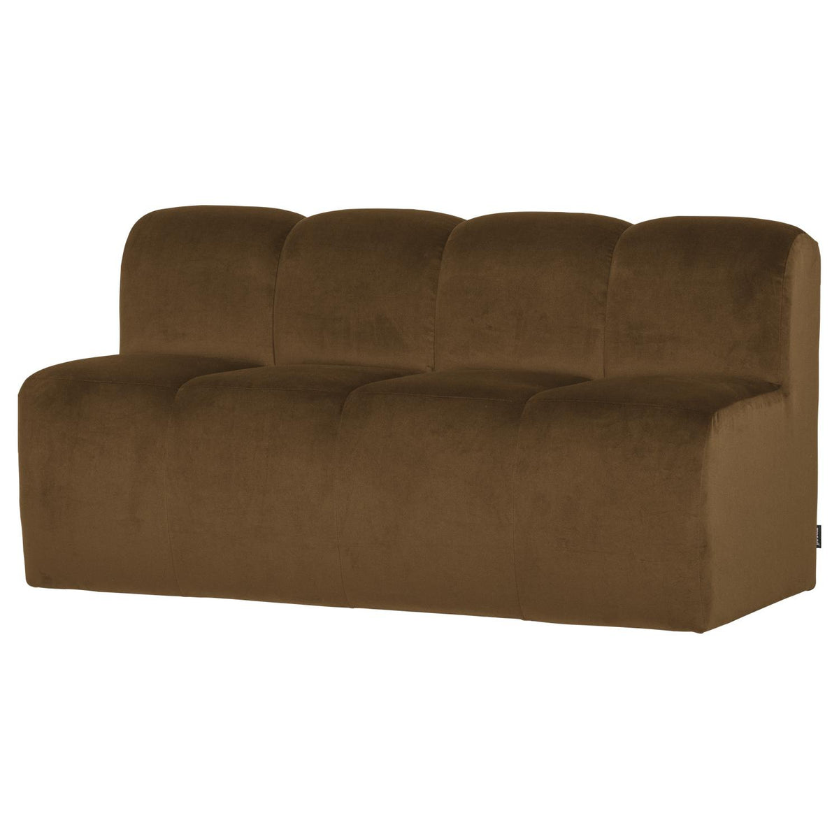 WOOOD Mojo eetbank 164 cm met rugleuning velvet Honinggeel