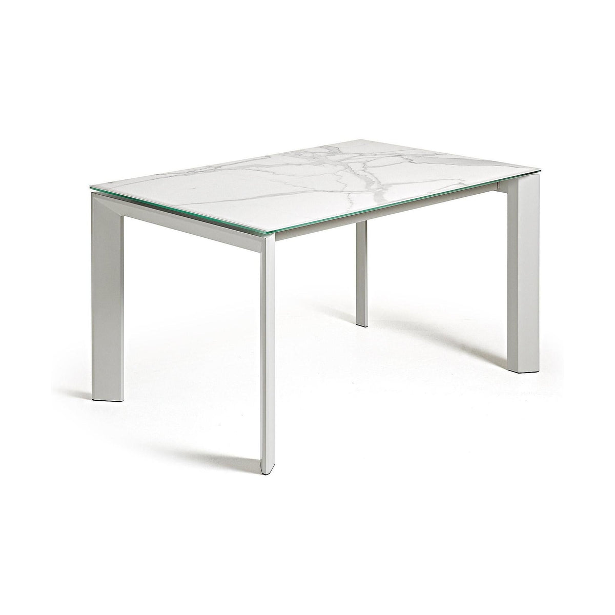 Kave Home Axis eettafel uitschuifbaar 160/220x90 cm Wit/Grijs