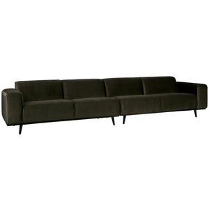 WOOOD Statement XL 4-zits bank 372 cm Velvet Warm Groen