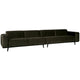 WOOOD Statement XL 4-zits bank 372 cm Velvet Warm Groen