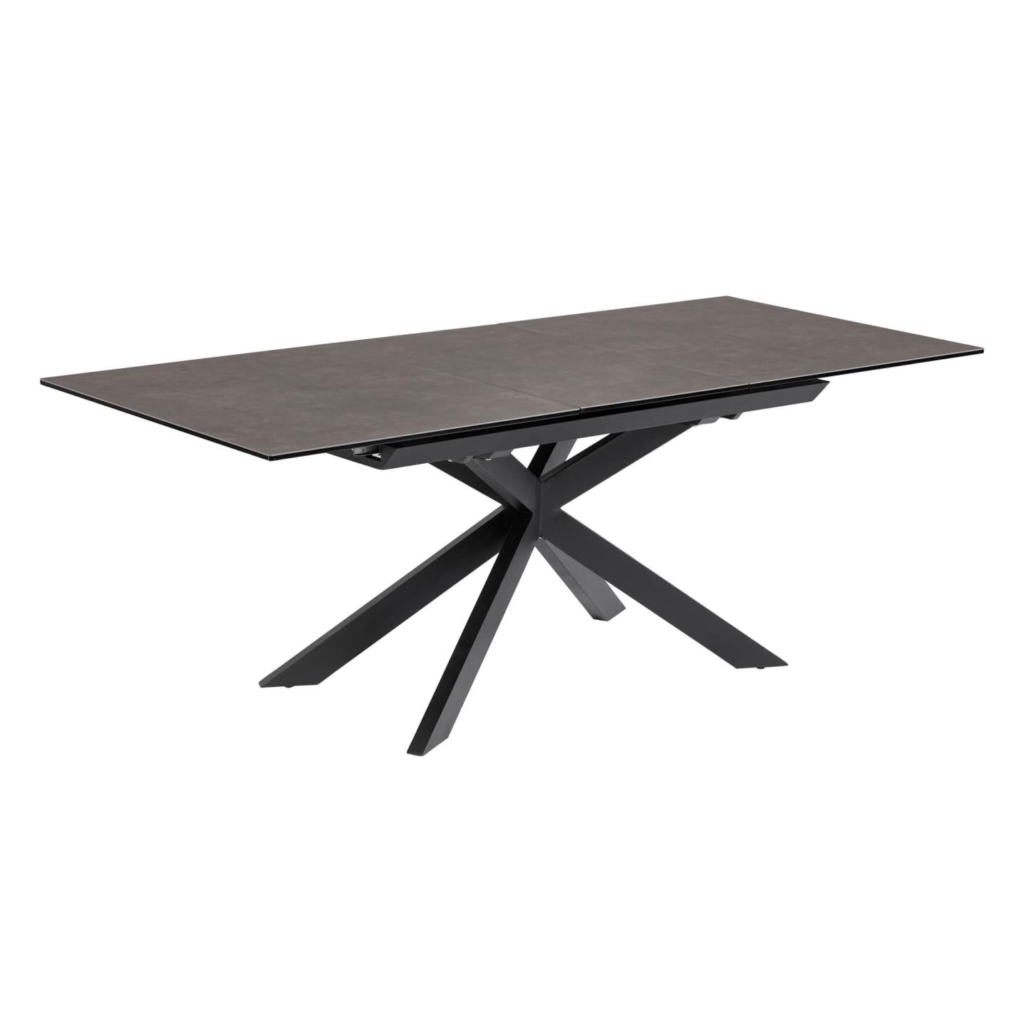 Kave Home Atminda eettafel uitschuifbaar rechthoek 160x90 cm Grey/Black
