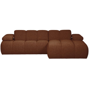 WOOOD Mojo chaise longue bank rechts bouclé Roestbruin Melange