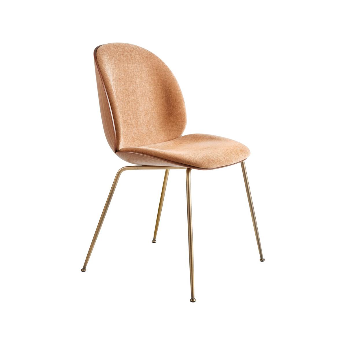 Gubi Beetle 3D Veneer eetkamerstoel Walnut gestoffeerd Belsuede 132