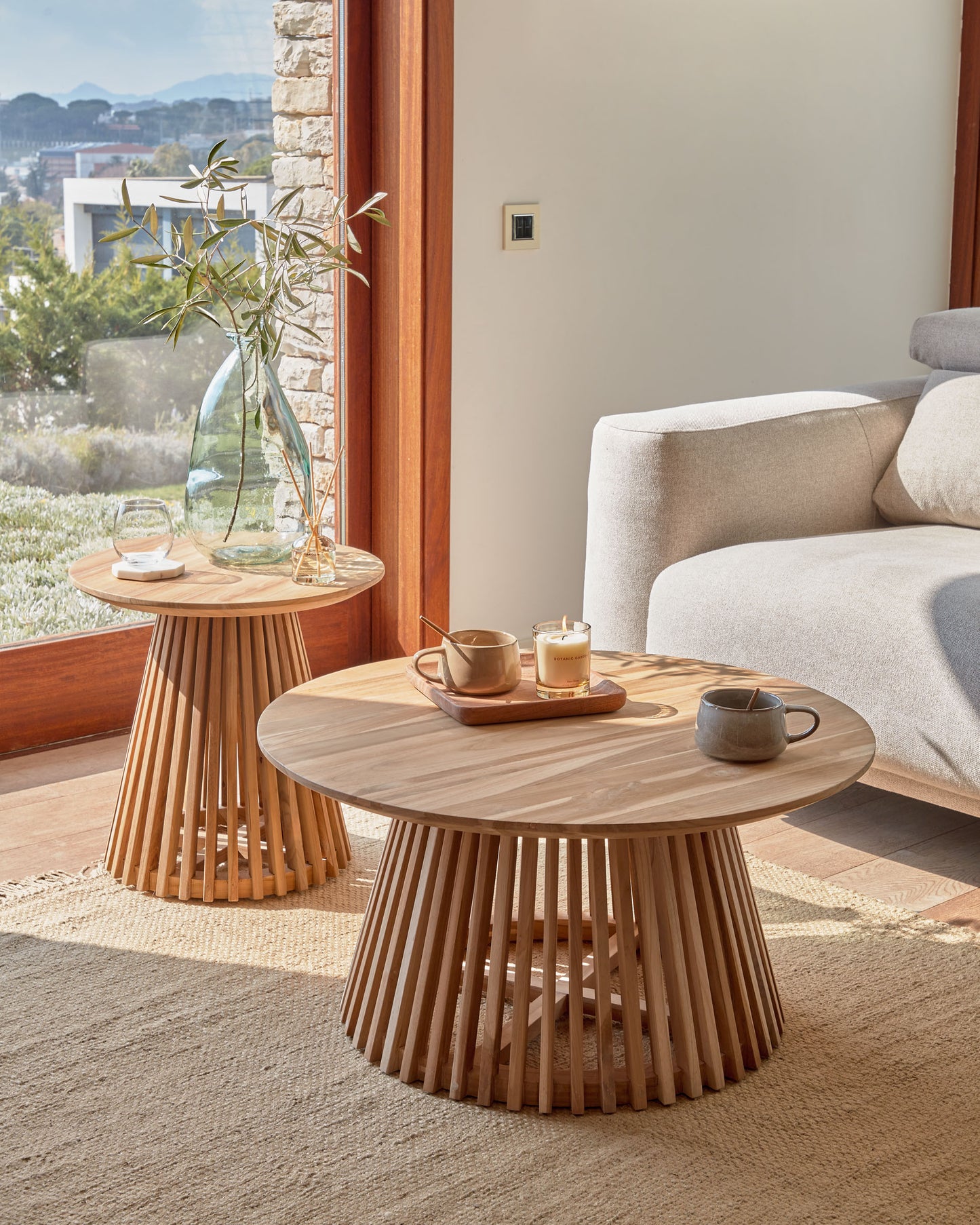 Kave Home Jeanette bijzettafel Ø50 cm Naturel