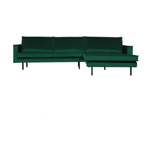 WOOOD Rodeo bank chaise longue rehts velvet Bosgroen