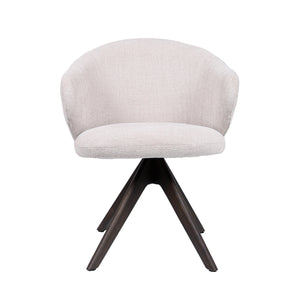 HelloChair HC01 Boby 2.0 armstoel Chacha Beige spinpoot hout walnoot