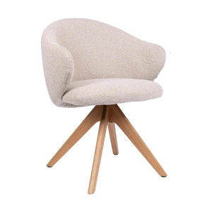HelloChair HC01 Boby 2.0 armstoel Lake Linen spinpoot hout naturel