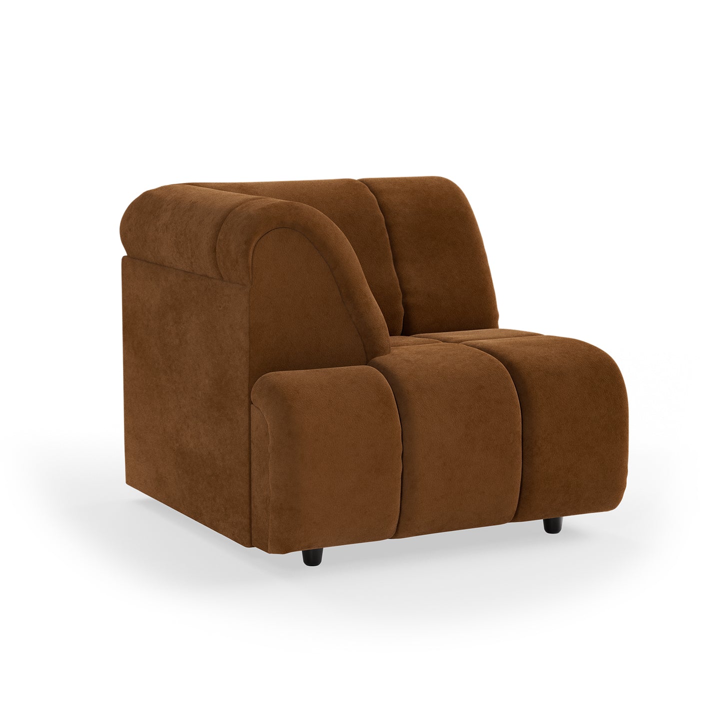 HKliving Wave bank left high arm Royal Velvet Caramel