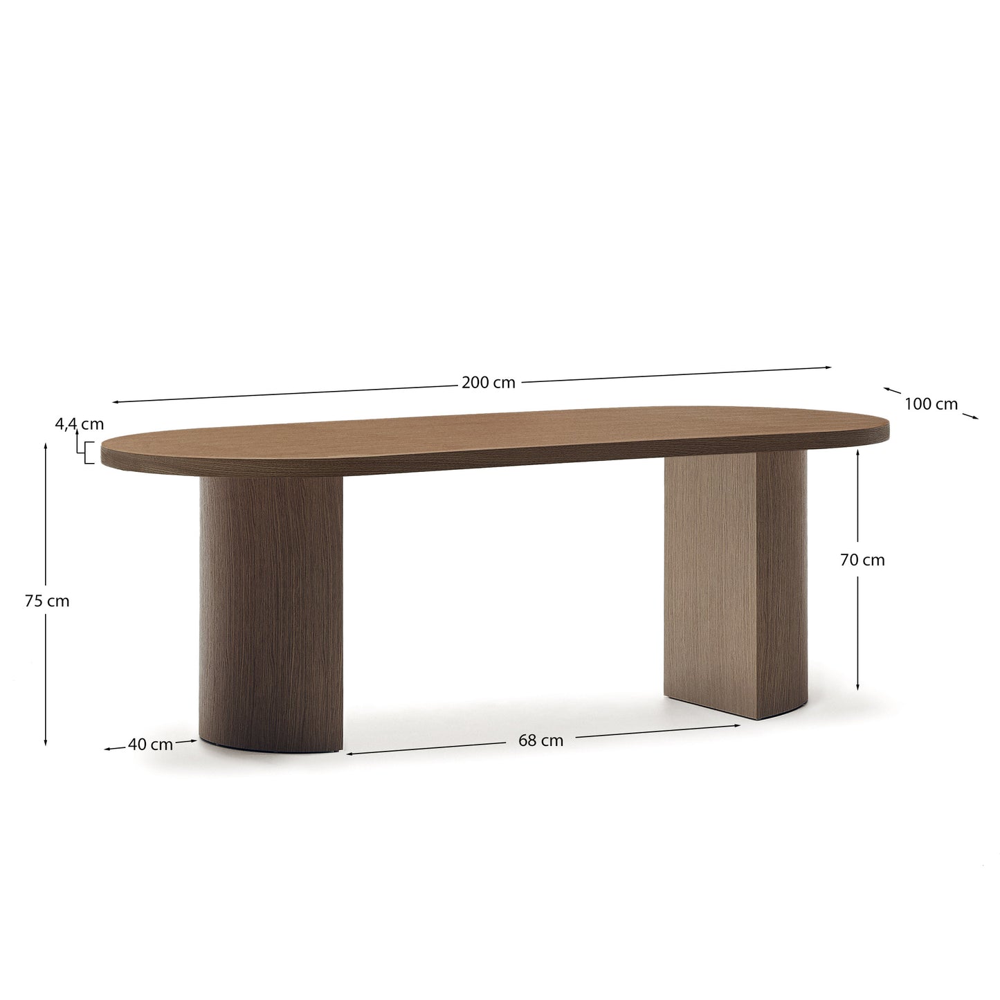 Kave Home Nealy eettafel 200x100 cm Naturel