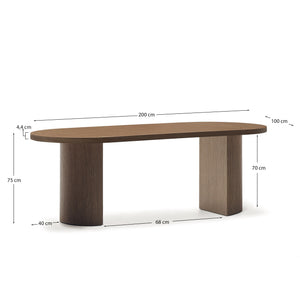 Kave Home Nealy eettafel 200x100 cm Naturel