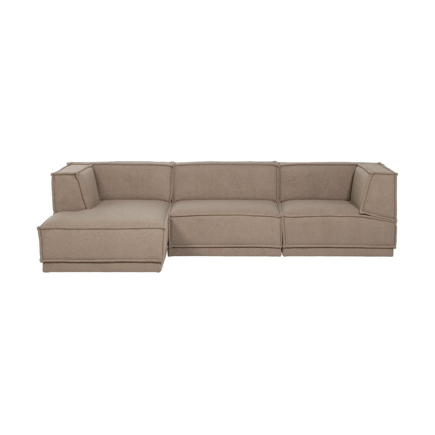 WOOOD Manu 3-zitsbank chaise longue links Taupe