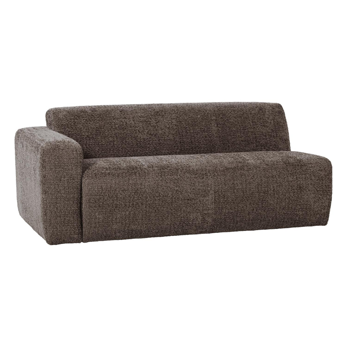 WOOOD Mojo Base 2-zits bank arm links wollig Bruin