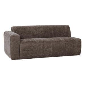 WOOOD Mojo Base 2-zits bank arm links wollig Bruin