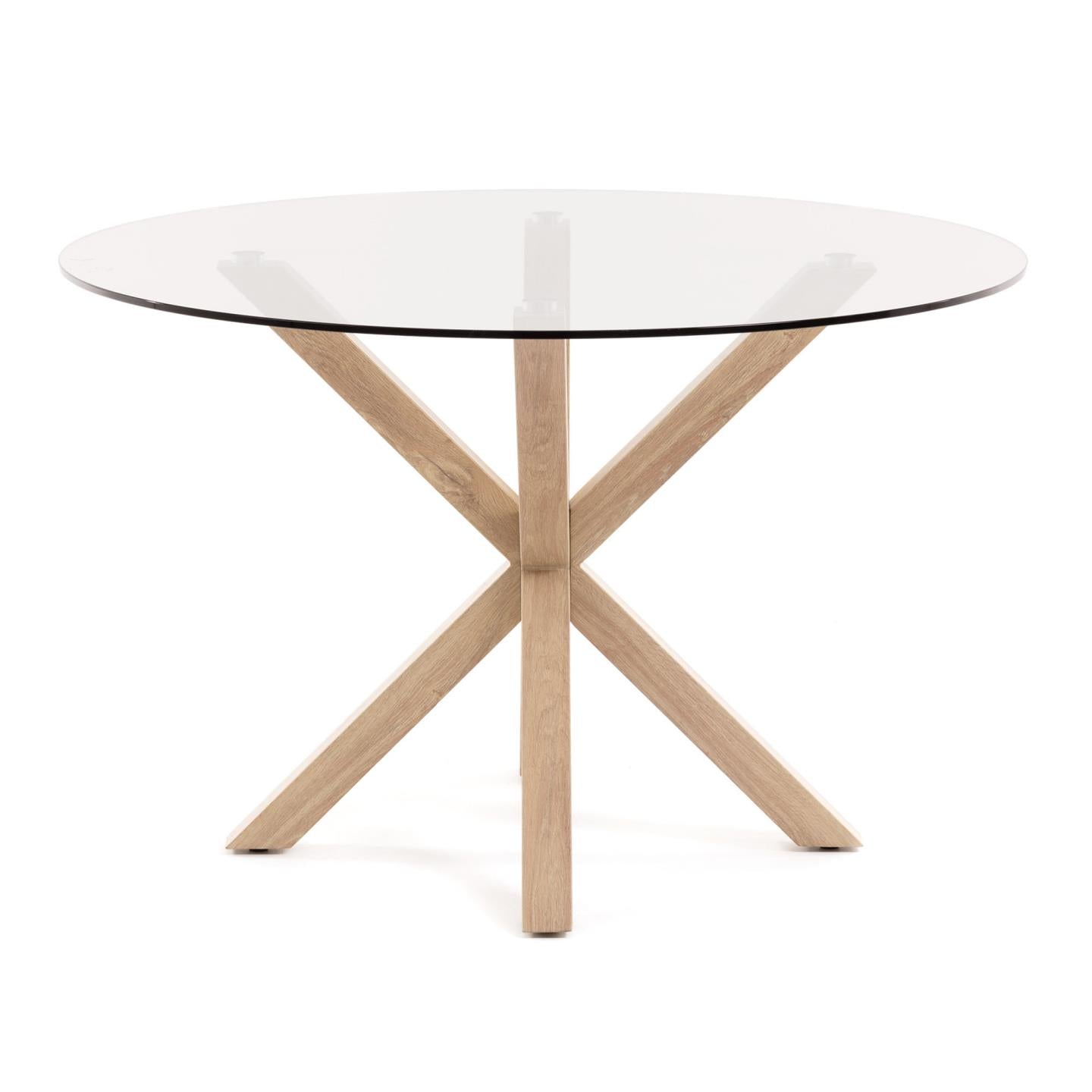 Kave Home Argo eettafel rond Ø119 cm Clear/Natural
