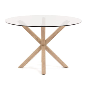 Kave Home Argo eettafel rond Ø119 cm Clear/Natural