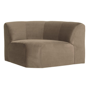 WOOOD Mojo Base bank hoekelement rond velvet Khaki
