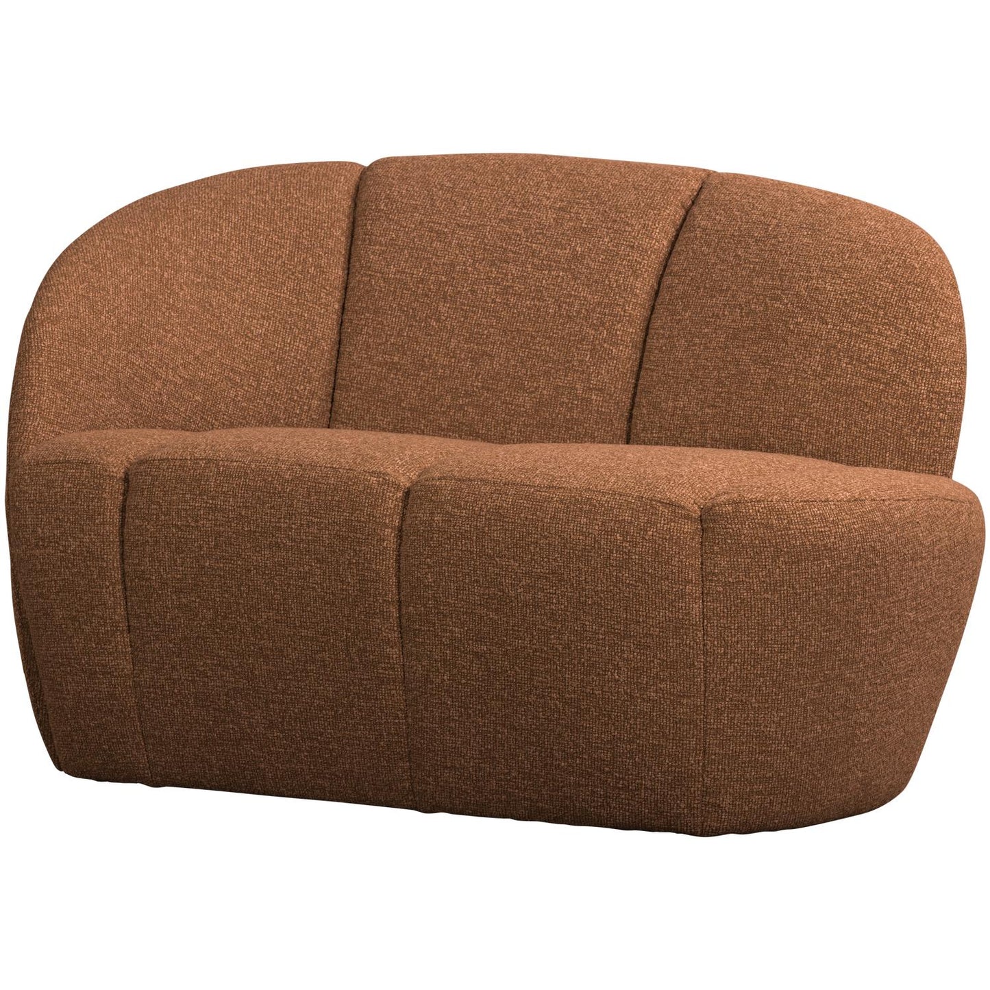 WOOOD Mojo 2-zits bankje arm links bouclé Roestbruin Melange