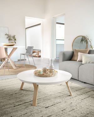 Kave Home Argo eettafel rond Ø120 cm White/Natural