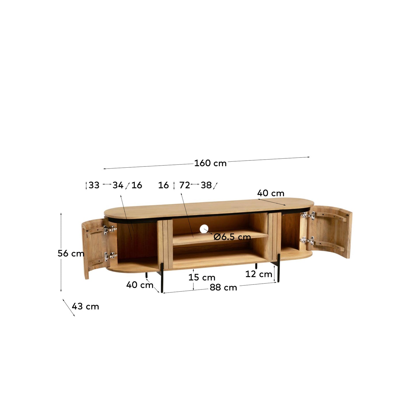 Kave Home Licia tv-meubel Naturel