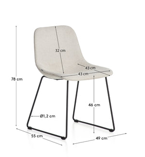 Kave Home Zahara eetkamerstoel chenille Beige