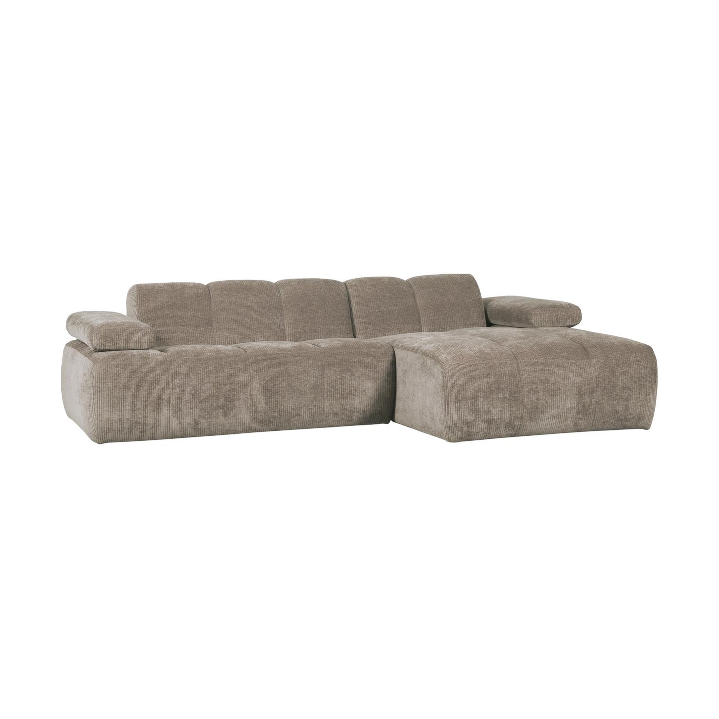 WOOOD Mojo chaise longue bank rechts ribstof Donkerzand