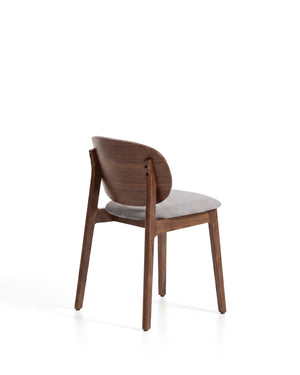 Kave Home Ludara eetkamerstoel chenille Grijs/Brown