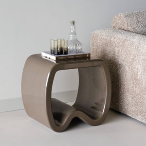 WOOOD Moss bijzettafel hout hoogglans Mokkabruin