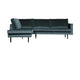 WOOOD Rodeo hoekbank links velvet Groenblauw