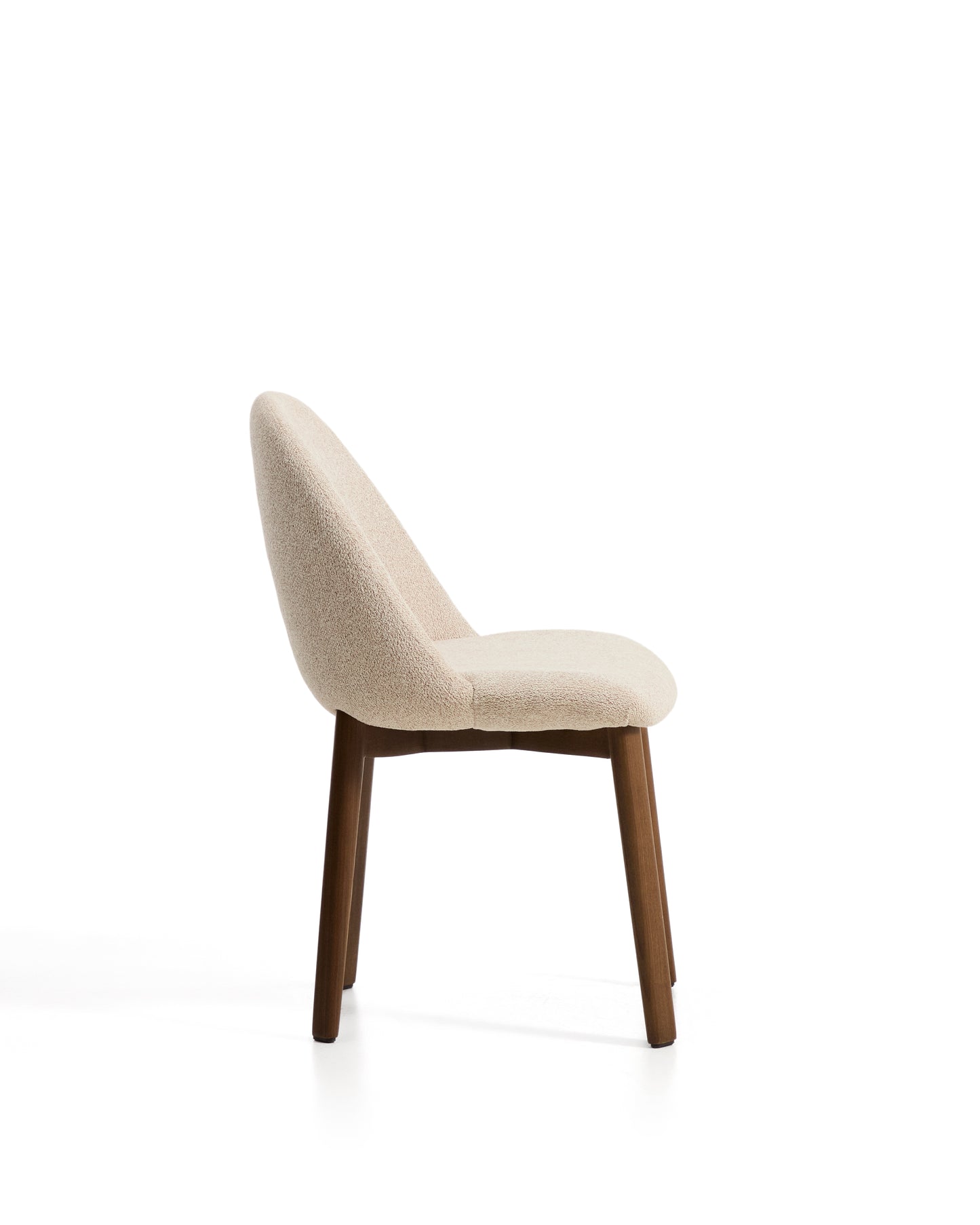 Kave Home Meila eetkamerstoel chenille Beige donker hout