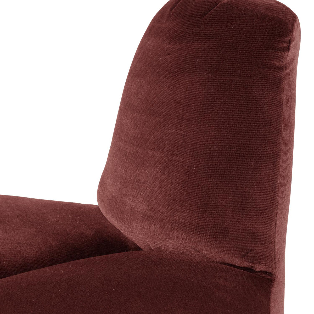 WOOOD Mojo eetbank hoek rond rugleuning velvet Kastanjebruin