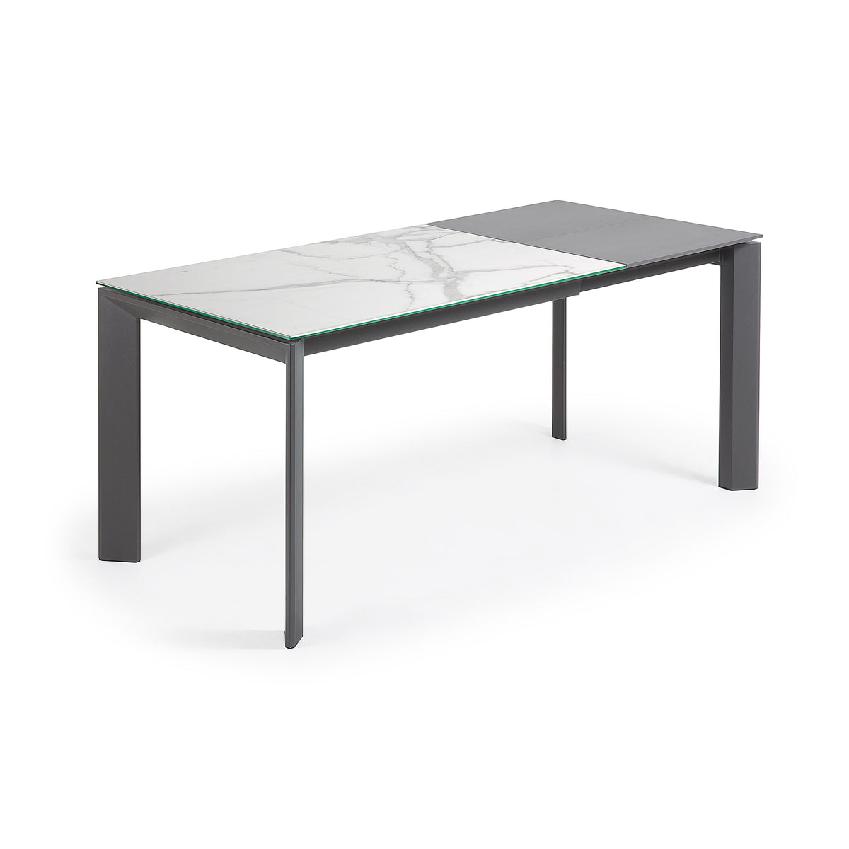 Kave Home Axis eettafel uitschuifbaar 120/180x80 cm Wit/Grijs
